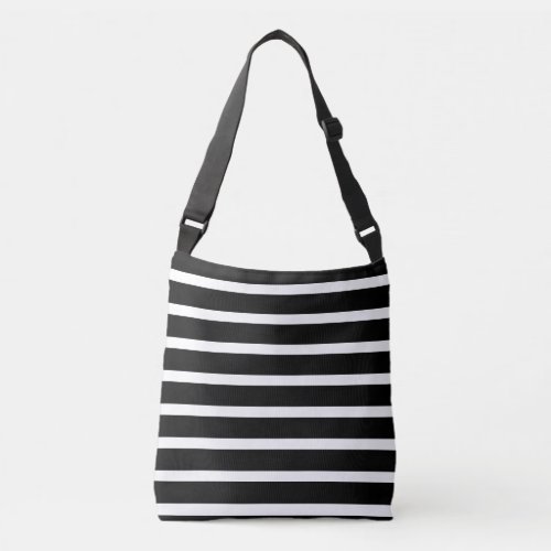 Black White Stripes Crossbody Bag