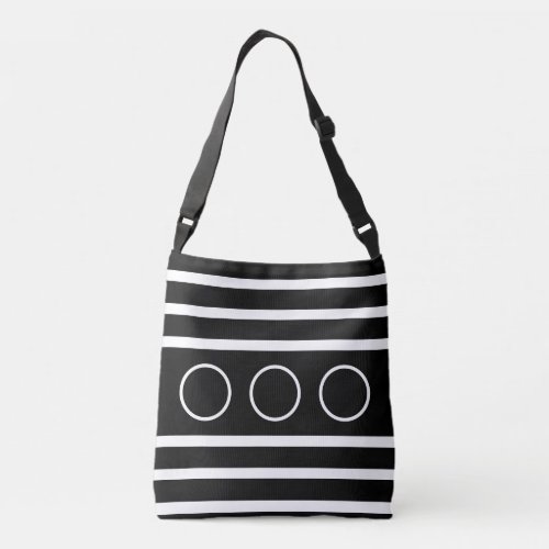 Black  White Stripes Crossbody Bag