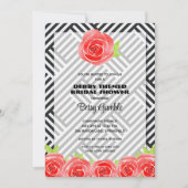 Black & White Stripes Derby Bridal Shower Invites (Front)