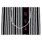 Black White Stripes Design Gift Bag