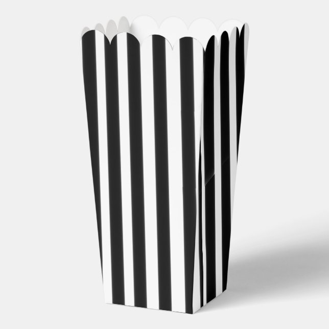 Black White Stripes Favor Boxes (Front)