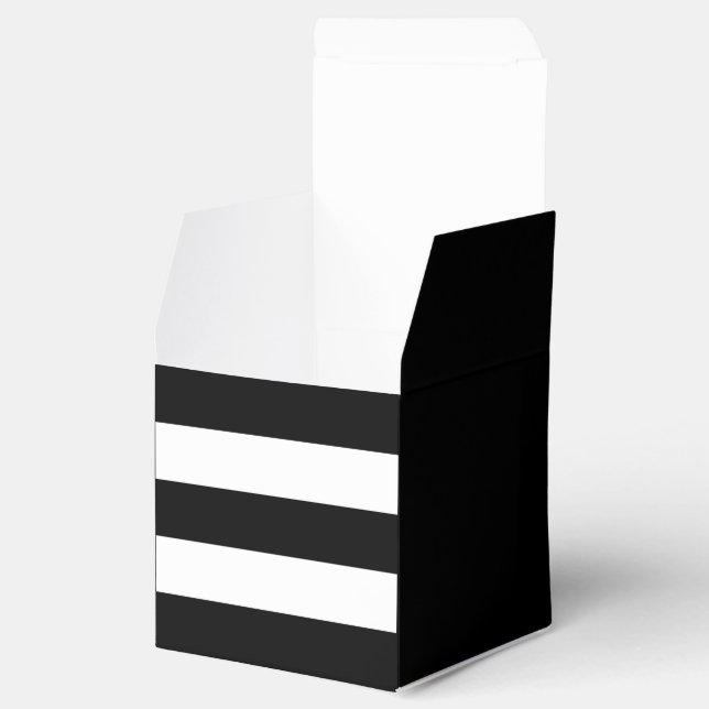 Black White Stripes Favor Boxes (Opened)