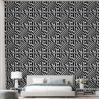Black White Stripes Geo Wallpaper