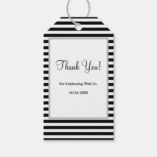 Black/White Stripes Gift Tags (Front)
