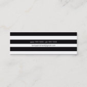 Black & White Stripes Hair Stylist Skinny Card (Back)