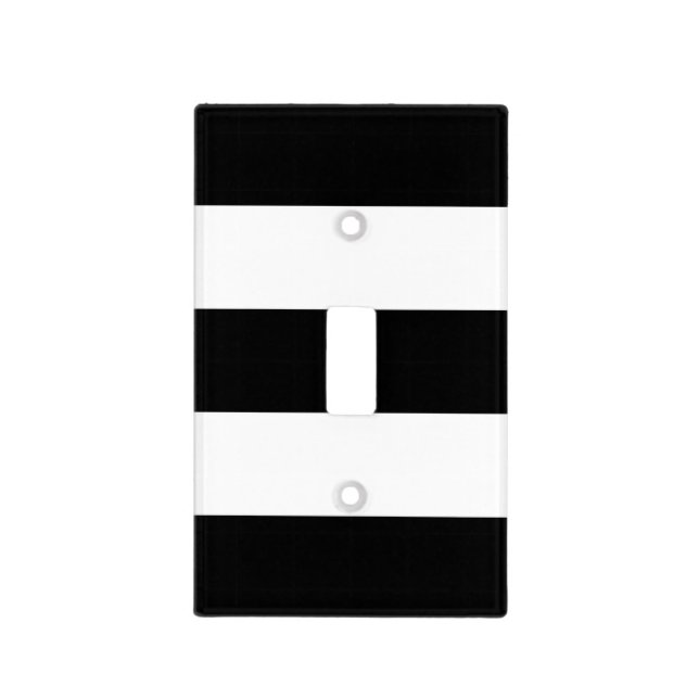 Black White Stripes Light Switch Cover (Front)