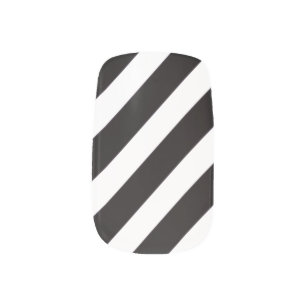 Black & White Stripes Minx Nail Art