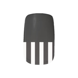 Black & White Stripes Minx Nail Art