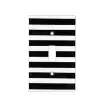 Black & White Stripes Modern Chic Light Switch Cover