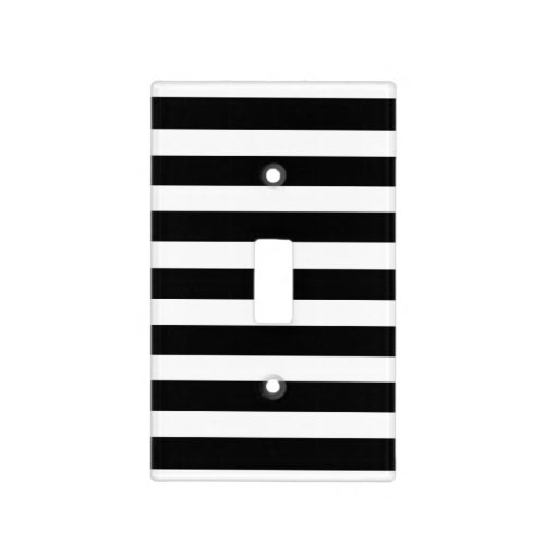 Black  White Stripes Modern Chic Light Switch Cover