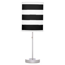 Black & White Stripes Modern Chic Table Lamp