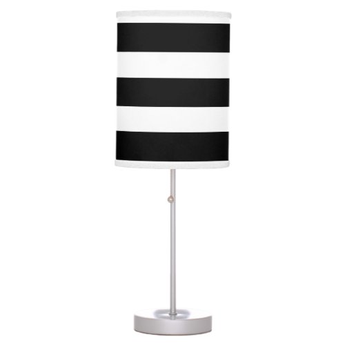 Black  White Stripes Modern Chic Table Lamp