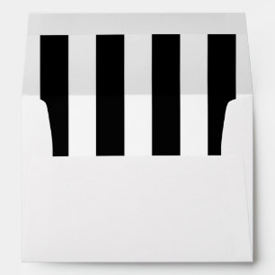 Black & White Stripes Modern Striped Invitation Envelope