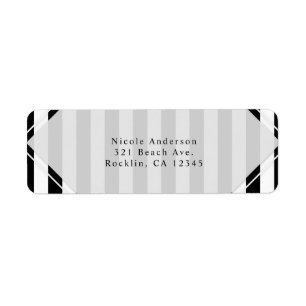 Black & White Stripes Modern Striped Invitation Label
