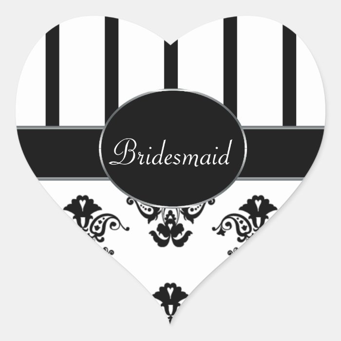 Black & White Stripes, Monogram Baroque Stickers