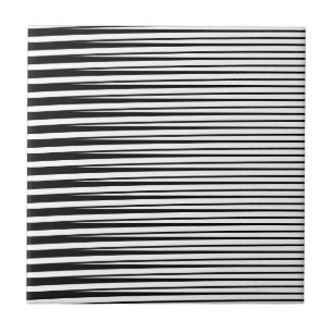 Black White Stripes Ombre Pattern Abstract Decor Ceramic Tile