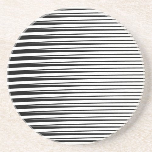 Black White Stripes Ombre Pattern Abstract Gift Coaster