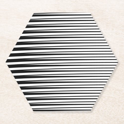 Black White Stripes Ombre Patterns Abstract Classy Paper Coaster