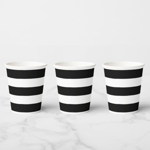 Black  White Stripes Paper Cups