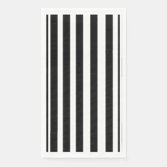 Black White Stripes Paper Guest Towels (Front)