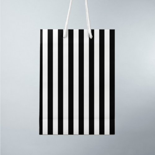 Black White stripes Pattern Medium Gift Bag