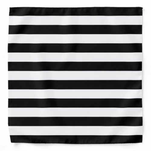 Black White Stripes Pattern pick your color Bandana