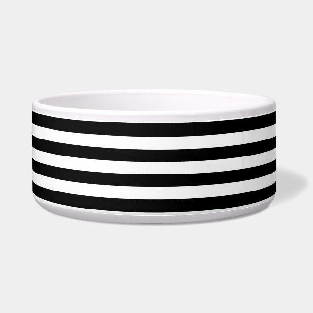 Black White Stripes Pattern {pick your color} Bowl (Front)
