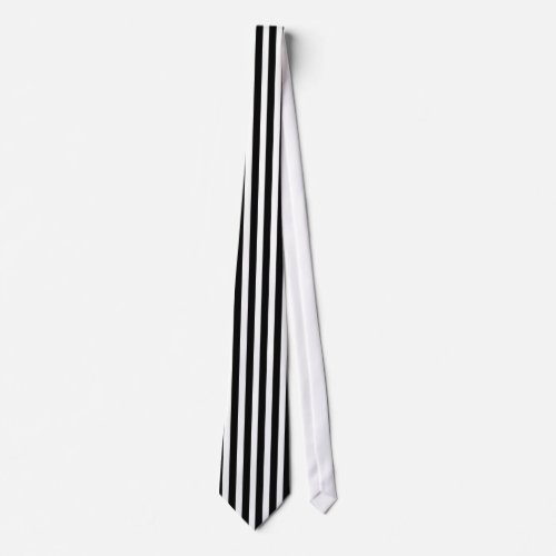 Black White Stripes Pattern Straight Lines Zebra Neck Tie