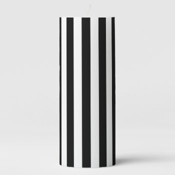 Black & White Stripes Pillar Candle by photographybydebbie at Zazzle