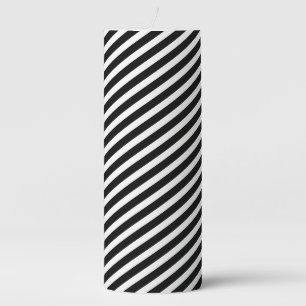 Black & White Stripes Pillar Candle