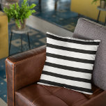Black &amp; White Stripes Polyester Pillow