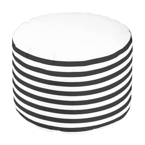 Black White Stripes Pouf Cotton