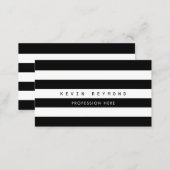 black & white stripes,  professional striped business card (Front/Back)