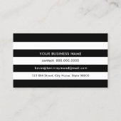 black & white stripes,  professional striped business card (Back)