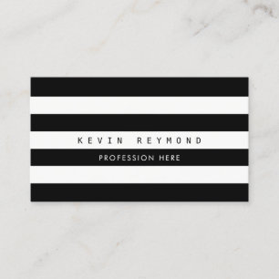 black & white stripes,  professional striped business card