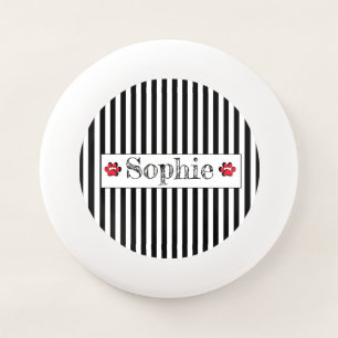 Black White Stripes Red Personalized Dog Cat Pet Wham-O Frisbee