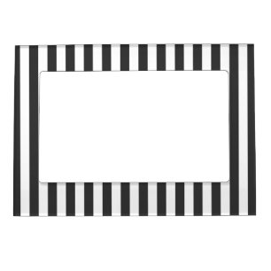 Black & White Stripes Refridgerator Magnet Frame