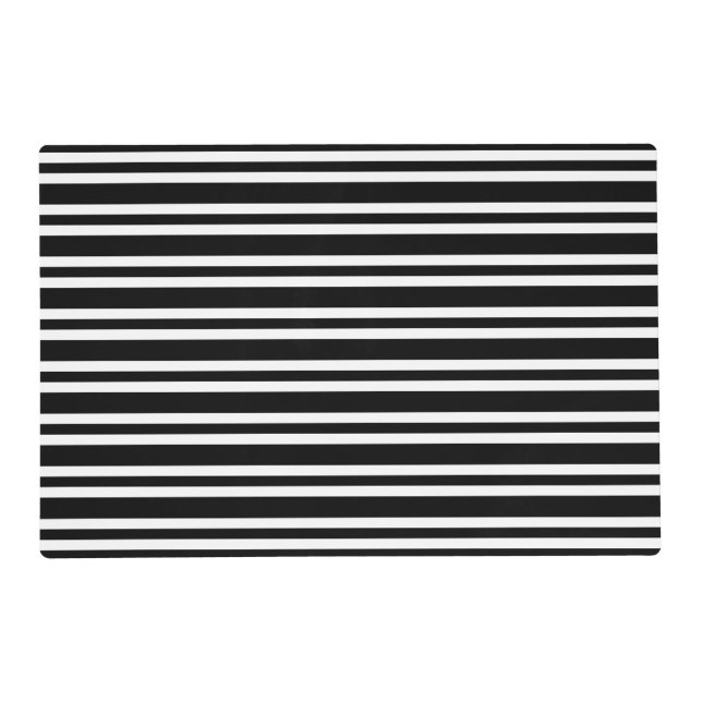 Black White Stripes Seamless Pattern Placemat (Front)