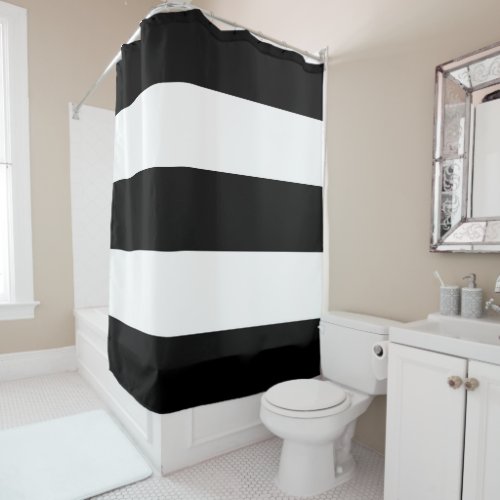 Black White Stripes Shower Curtain