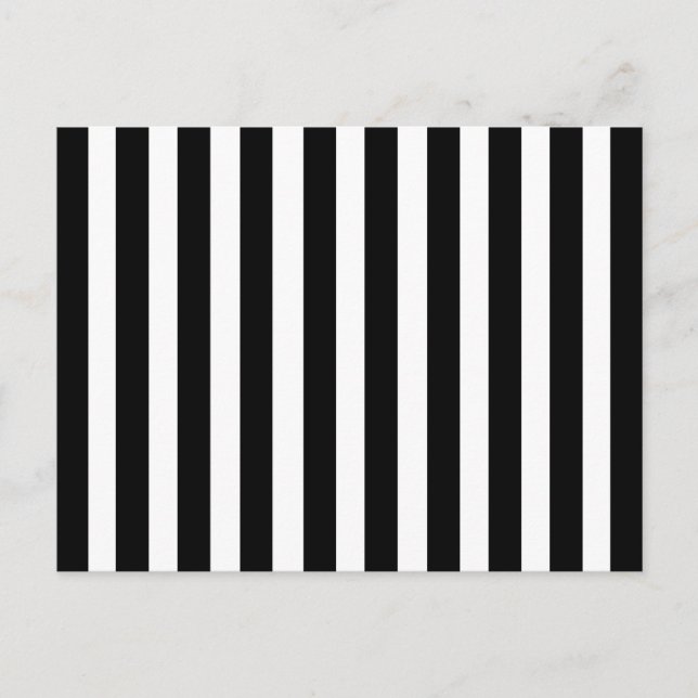 Black White Stripes Vertical Striped Pattern Retro Postcard (Front)