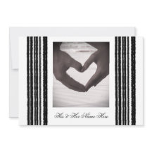 Black White Stripes Wedding Invitation Card