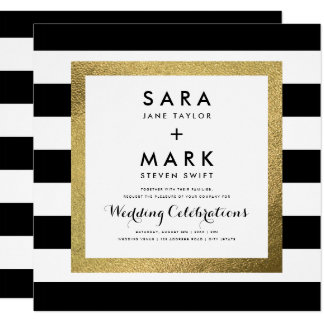 Black White And Gold Invitations 10