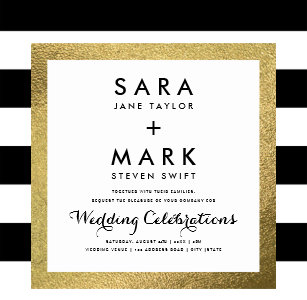 Black And White Wedding Invitations Zazzle