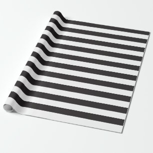 Black White Stripes Wrapping Paper