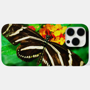 Black white stripes zebra butterfly longwing photo iPhone 16 pro max case
