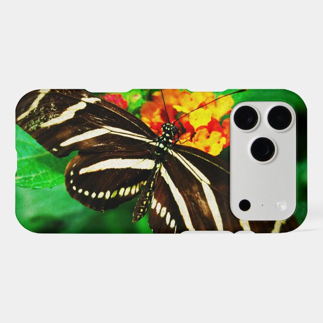 Black white stripes zebra butterfly longwing photo Case-Mate iPhone case (Back (Horizontal))