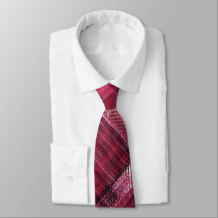 Black, white strokes and stripes on burgundy. neck tie