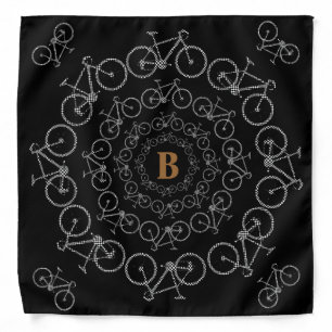 black white stylish bicycles in circles bandana