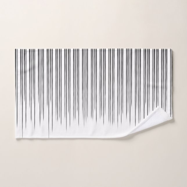 Black/White Stylish Irregular Stripe Pattern Hand Towel (Hand Towel)