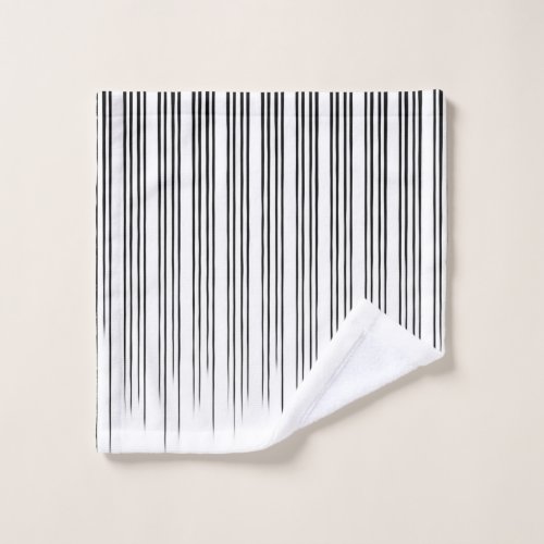 BlackWhite Stylish Irregular Stripe Pattern Wash Cloth